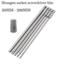 50mm-200mm Hex Head Allen Wrench Drill Bits Set Long Allen Screwdriver Bits Magnetic Tips Hex Key Screwdriver Socket Bit Set