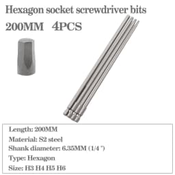 50mm-200mm Hex Head Allen Wrench Drill Bits Set Long Allen Screwdriver Bits Magnetic Tips Hex Key Screwdriver Socket Bit Set
