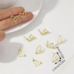 10Pcs DIY Earrings Setting Matt Golden Square Hollow Star Stud Earrings Connectors Earrings Base for Jewelry Making Accessories