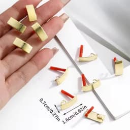 10Pcs DIY Earrings Setting Matt Golden Square Hollow Star Stud Earrings Connectors Earrings Base for Jewelry Making Accessories
