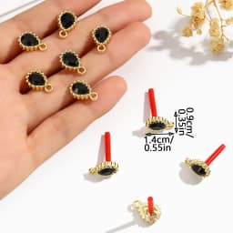10Pcs DIY Earrings Setting Matt Golden Square Hollow Star Stud Earrings Connectors Earrings Base for Jewelry Making Accessories