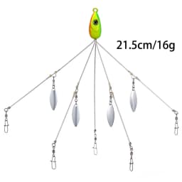 Umbrella Fishing lure Rig 5 Arms Alabama Rig Head Swimming Bait Bass Fishing Group Lure Snap Swivel Spinner, 18g