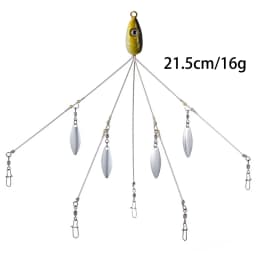 Umbrella Fishing lure Rig 5 Arms Alabama Rig Head Swimming Bait Bass Fishing Group Lure Snap Swivel Spinner, 18g
