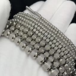 WYLeeS Grid/Tire shape Stainless steel beads 3 4 6 8mm Round Spacer Loose Beads for Jewelry Necklace Bracelet Making DIY Finding