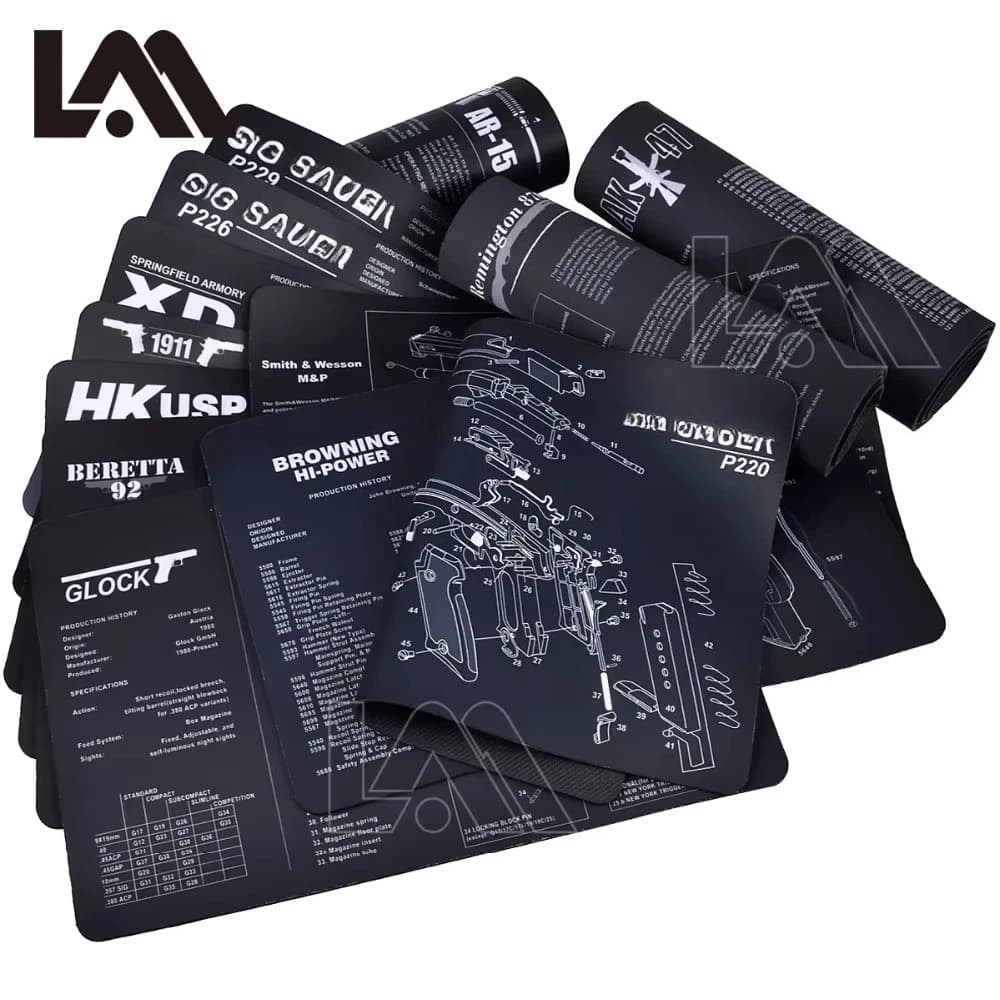 AR15 AK47 Gun Cleaning Rubber Mat Mouse Pad for Pistol GEN5 Glock 17 19 1911 Beretta 92 P320 CZ 75 CZ SHADOW 2 HK USP accesories
