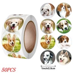 50-500pcs Kids Reward Sticker Puppy Dog Pattern Encouragement Stickers for Teachers Cute Animals Stickers Stationery Stickers