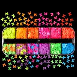Fluorescent Bubble Sequins Epoxy Resin Glitter Filling Hollow Round Shape Slime Slices Neon Nail Art Flakes Resin Shaker Filler
