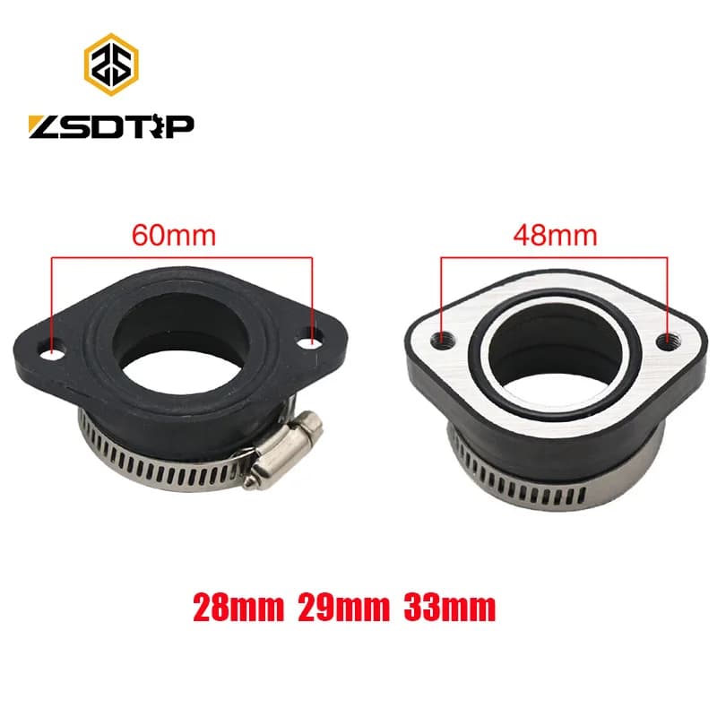 ZSDTRP Motorcycle Carburetor Adapter Inlet Intake Pipe for PWK 21/24/26/28/30/32/34mm PE26/28/30mm TM28/32/34 Carb Pit Dirt Bike