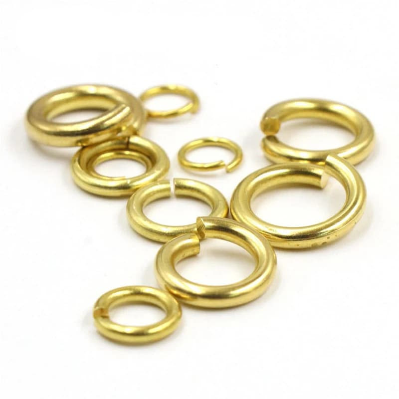 50pcs Jump Rings Solid Brass Open O Ring Round Loops Leather Craft Bag Jewelry Findings Parts Repairing Accessories