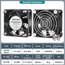EC Axial Fan 60mm 80mm 90mm 120mm Ball Brushless Fan Cooler AC 110V 120V 220V 230V 240V Computer Case Fan 6025 8025 9225 12038