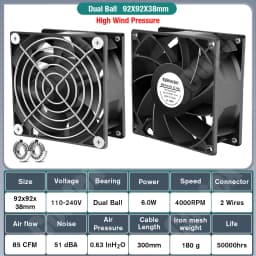 EC Axial Fan 60mm 80mm 90mm 120mm Ball Brushless Fan Cooler AC 110V 120V 220V 230V 240V Computer Case Fan 6025 8025 9225 12038