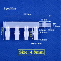 5~200Pcs 2.4~9.5mm PP Equal Dia 5-Ways Connector Aquarium Tank Air Pump Hose Joint Garden Irrigation System Pipe Pagoda Joints