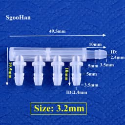 5~200Pcs 2.4~9.5mm PP Equal Dia 5-Ways Connector Aquarium Tank Air Pump Hose Joint Garden Irrigation System Pipe Pagoda Joints