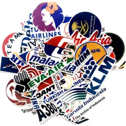 52Pcs PVC Waterproof Graffiti Airline Company Logo DIY Sticker For Laptop Trunk Skateboard Fridge Phone Decal Car-Styling Toy