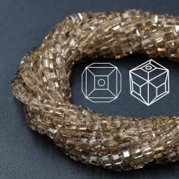 Czech Square Crystal Spacer Beads Yellow 2/3/4MM Faceted Glass Cube Loose Beads DIY Making For Needlework Accessories Jewelry