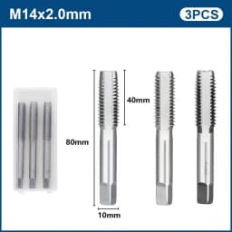 3pcs Hand Thread Tap Set HSS Metric Plug Tap Metal Screw Tap Drill M2/M2.5/M3/M3.5/M4/M5/M6/M8/M10/M12 Hand Tool Set