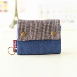Handmade Three Fold Fabric Wallet Women Men Simple Short Zipper Purses for Teens Personality Multi-function Key Bag Card Holder