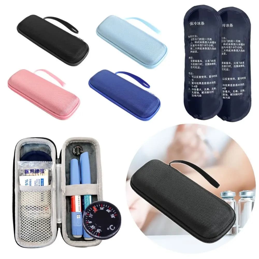 Waterproof Insulin Cooling Bag Portable EVA Thermal Insulated Insulin Cooler with Gel Pen Bag Diabetics