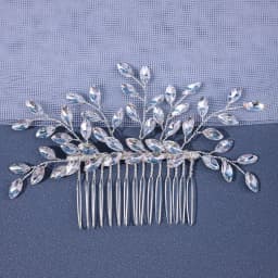 Trendy Silver Rhinestone Bridal Hair Combs Wedding Head Accessories Green Bride Headpiece Handmade Women Party Tiaras