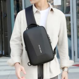 Anti-theft Combination Lock Chest Packs With USB Charging Port Fashion Business Men's Crossbody Bag Travel Storage Shoulder Bag