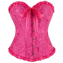 Victorian Corset Plus Size Women Sexy Overbust Bustiers Top Vintage Flower Print Lingerie Corselet Lace Korsett White Black Blue