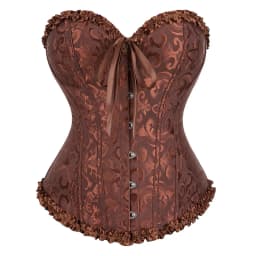 Victorian Corset Plus Size Women Sexy Overbust Bustiers Top Vintage Flower Print Lingerie Corselet Lace Korsett White Black Blue