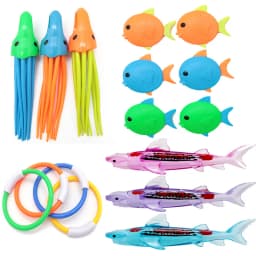 Swimming Pool Treasure Hunt Diving Toy Set Torpedo Fish Water Rings Plants Dolphin Buoy Children's Diving Toys Birthday Gifts