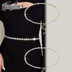 HERSHINE 1-piece women's fashionable rhinestone-decorated chain belt, elegant dress accessory, perfect as a gift,spring,summer