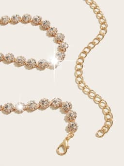 HERSHINE 1-piece women's fashionable rhinestone-decorated chain belt, elegant dress accessory, perfect as a gift,spring,summer