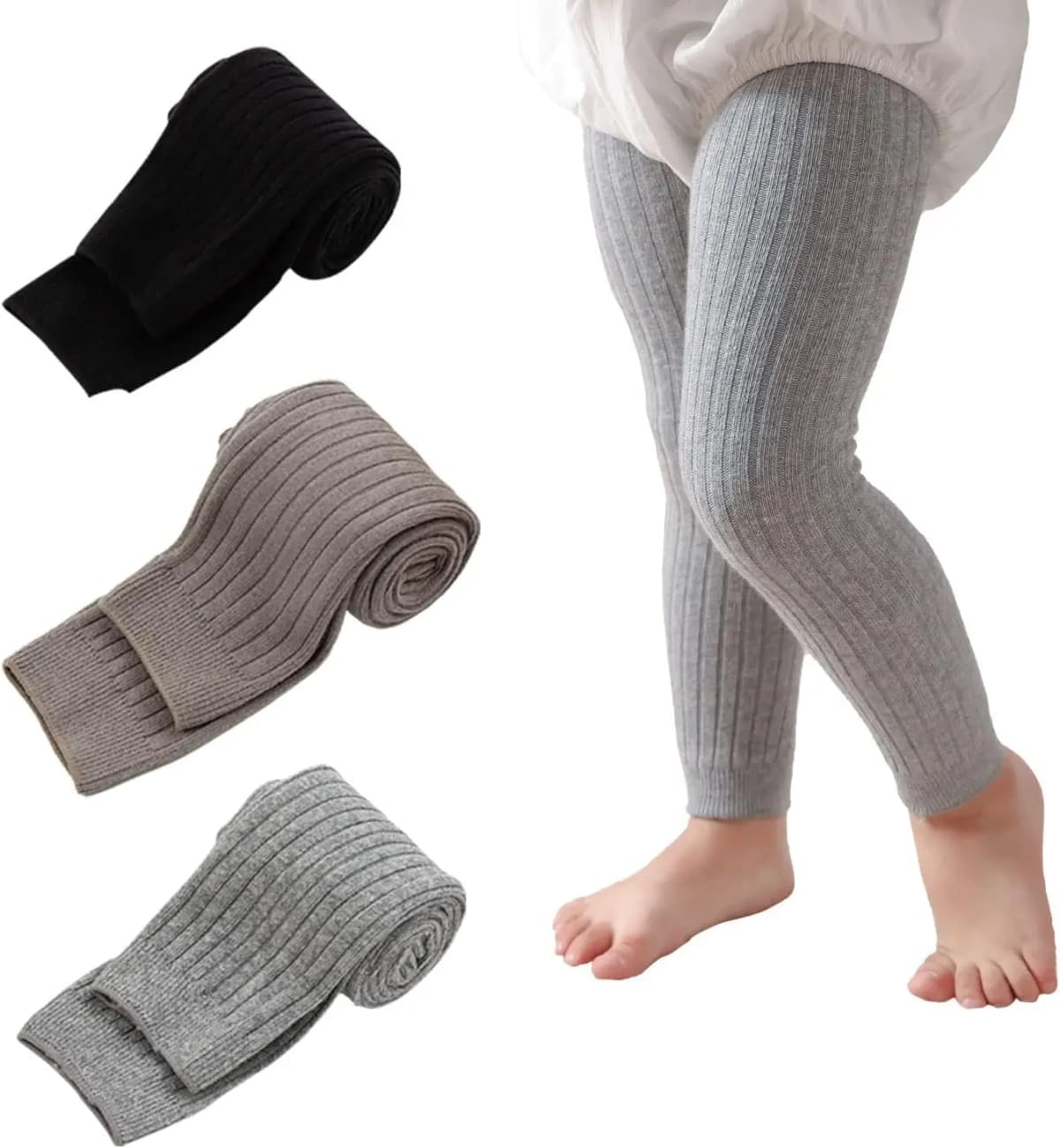 Baby Girl Tights Cable Knit Footless Leggings Stockings Solid Cotton Pantyhose for Infant Toddler 0-6T