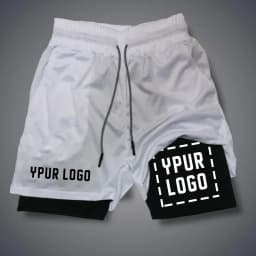 Custom Compression Shorts Men Gym Athletic Pants Your Logo Fitness Sportswear Personalized Double Layer Quick Dry Sports Shorts