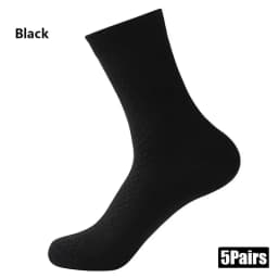 5 Pairs Men Bamboo Fiber Crew Socks Man High Quality Spring Autum Winter Business Breathable Male Dress Ankle Socks