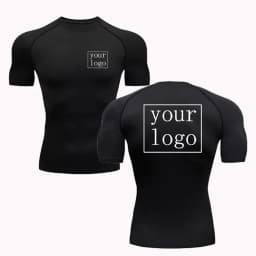 Your Design Logo Top Men Women Print Original Design Tshirts Jogging Workout Gym Quick Dry New Custom Compression T Shirt