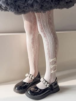1-12Y Kids Fishnet Socks Girls Bowknot Side Heart Mesh Stockings Summer Children Lace Ankle Tights Toddler Party Cute Net Socks
