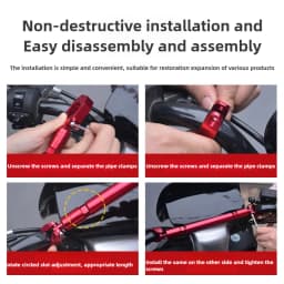 22mm Motorcycle Handlebar Handle Grip Adjustable Crossbar Balance Bracket Steering Wheel Reinforce Replacement Rod Expansion