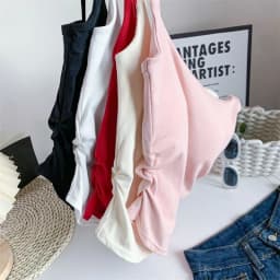 New Women Tank Tops Summer Solid Color Built-In Bra Camisole Casual Slim Sleeveless Folds Tank Tops Women Basic Sports Vest
