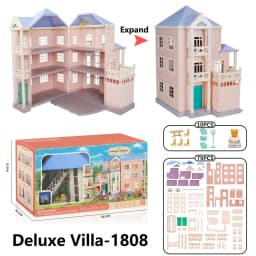 1:12 Micro Deluxe Villas Dollhouse Castle Treehouse Auditorium Play House Miniature Furniture Model Kitchen Toy Girls Gift