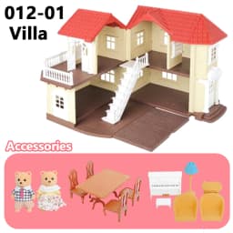 1:12 Micro Deluxe Villas Dollhouse Castle Treehouse Auditorium Play House Miniature Furniture Model Kitchen Toy Girls Gift