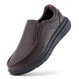 Fitville Men'S Shoes Wide Width Leather Slip-On Casual Shoes Lightweight For Swollen Feet With Arch Support Pain Relief