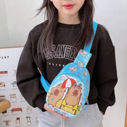 Cute Capybara Shoulder Bag Mini Storage Bag Cartoon Chest Bag Home Decoration Messenger Bag Coin Purse for Kids