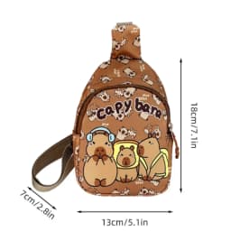 Cute Capybara Shoulder Bag Mini Storage Bag Cartoon Chest Bag Home Decoration Messenger Bag Coin Purse for Kids