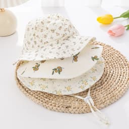 Baby Cotton Bucket Hats New Children Sunscreen Outdoor Caps Boys Girls Print Panama Hat Unisex Beach Fishing Hat For 3-12 Months