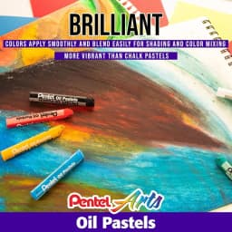 Pentel Arts Oil Pastel Set 6/12/25/50 Assorted Colors Brilliant Pastels Apply Smoothly and Blend Easily for Subtle Shades PHN