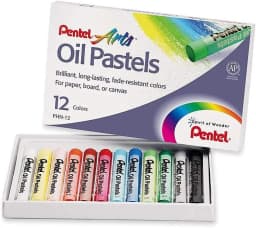 Pentel Arts Oil Pastel Set 6/12/25/50 Assorted Colors Brilliant Pastels Apply Smoothly and Blend Easily for Subtle Shades PHN