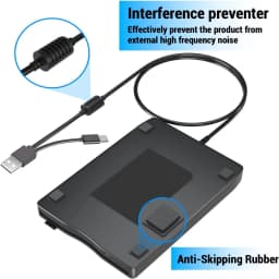 3.5 Inch External Floppy Disk Drive, Portable USB 3.0 Type-C 1.44MB FDD Disk Reader for PC Laptop Desktop Windows 11/10/8/7/XP