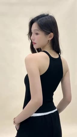 Threaded Halter Neck Camisole Top With Build-in Bra High Elastic Slim-fitting Sling Fixed Cup Breathable Women Underwear