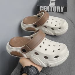 Summer Men's Thick-Soled Non-Slip Breathable Toe-Cap Sandals Casual Beach Slippers