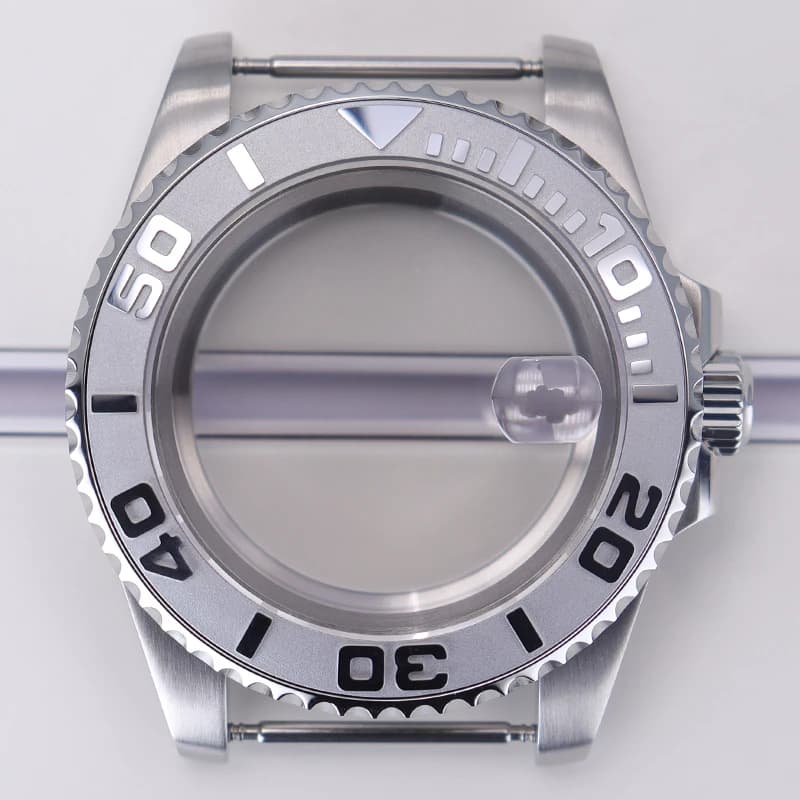 40mm diving watch Case Sapphire Glass For Seiko NH35 NH36 NH34 NH38 2824 Miyota 8215 automatic movement Silver YACHT watch Parts
