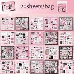 Mr Paper 20Pcs/book Daily Handbook Square Paragraph Sticker Book Korean Cute Style DIY Creative Handbook Material Calendar Card