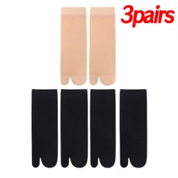 Two Toed Crystal Silk Socks Clear White Black Breathable Cool Stockings Unisex Japanese Men Women Summer Ultra-Thin Tabi Socks